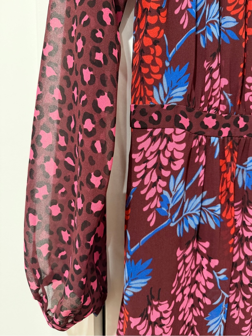 Boden Erica midi dress chiffon leopard floral print size 2R - Picture 4 of 5